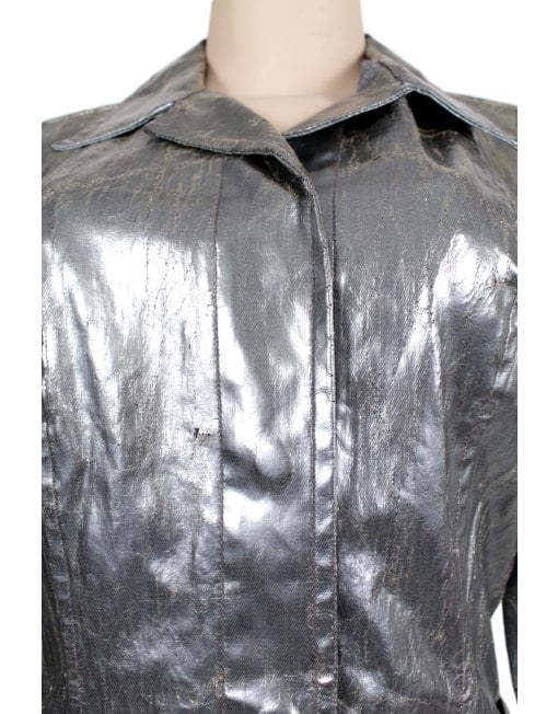 K. KANI Distressed Jacket-Front Closeup- eKlozet Luxury Consignment Boutique