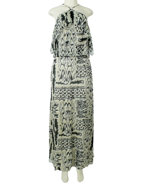 BCBGMAXAZRIA Silk Abstract Print Maxi Dress - eKlozet Luxury Consignment