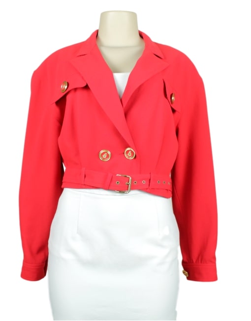 CACHE Belted Crop Jacket Front - eKlozet Luxury Consignment Boutique