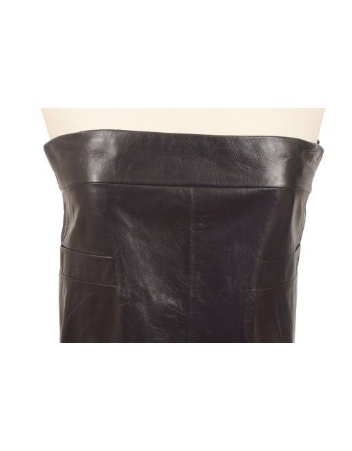 CHANEL STRAPLESS LEATHER DRESS - eKlozet Luxury Consignment