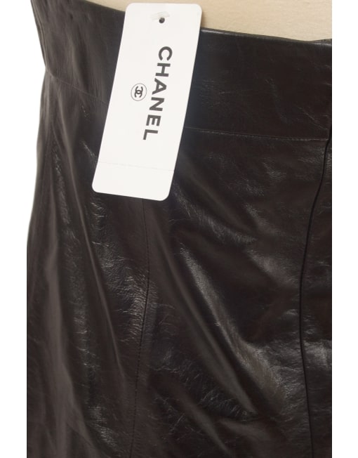 CHANEL STRAPLESS LEATHER DRESS - eKlozet Luxury Consignment