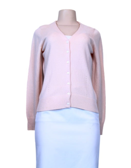 REAL CLOTHES Silk Long Sleeve V-Neck Cardigan
