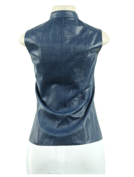 AKRIS Leather Button-Up Vest