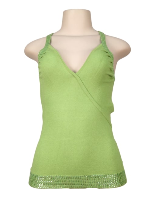 XOXO Knit Sequined Trimmed Tank Top-Front-eKlozet Luxury Consignment Boutique