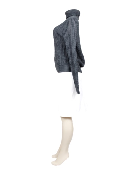JEANNE PIERRE Ribbed Turtleneck Sweater-Left Side - eKlozet Luxury Consignment