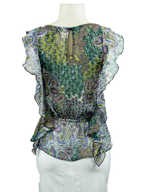 SUSIE ROSE Sheer Ruffle Blouse-Back-eKlozet Luxury Consignment