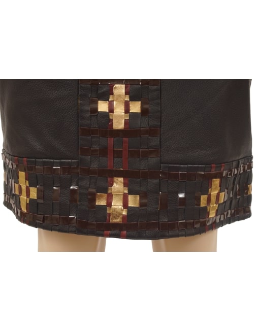 CHANEL BYZANTINE COLLECTION LEATHER SKIRT - eKlozet Luxury Consignment