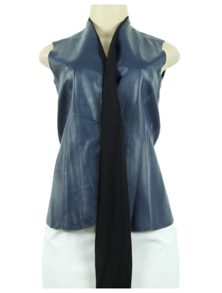 AKRIS Leather Button-Up Vest
